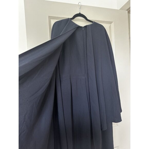 KAREN MILLEN NWT Tailored Asymmetric Draped Cape Straight Leg Jumpsuit Navy 10 - Picture 10 of 13